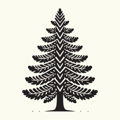 Pine Tree Silhouette vector illustration isolated in an empty background