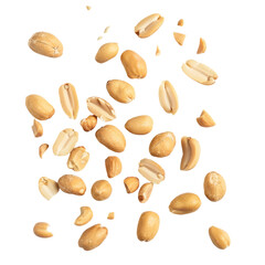 Obraz premium Tasty and nutritious peanuts isolated on transparent white background, clipping path