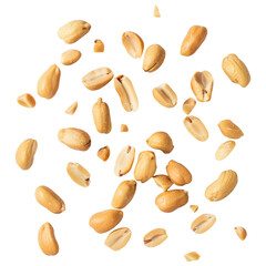 Obraz premium Tasty and nutritious peanuts isolated on transparent white background, clipping path