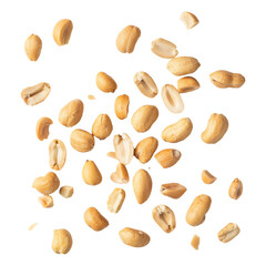 Obraz premium Tasty and nutritious peanuts isolated on transparent white background, clipping path