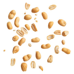 Obraz premium Tasty and nutritious peanuts isolated on transparent white background, clipping path