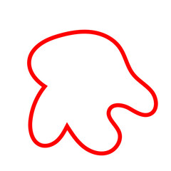 Red abstract shapes outline vector decoration 