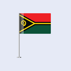 Isolated Vanuatu Table Flag on Pole, Vanuatuan Flag Vector Design for Print and Web