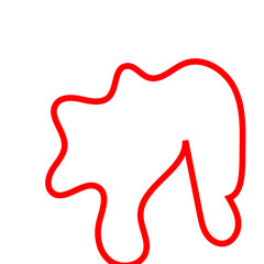 Red abstract shapes outline vector decoration 