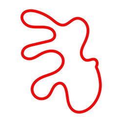 Red abstract shapes outline vector decoration 