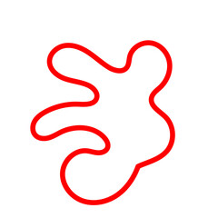 Red abstract shapes outline vector decoration 