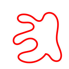 Red abstract shapes outline vector decoration 