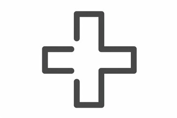 Fototapeta premium Plus symbol outlined in soft gray, symbolizing addition and simplicity