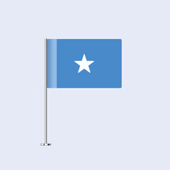Isolated Somalia Table Flag on Pole, Somali Flag Vector Design for Print and Web