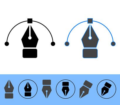 pen tool icons, with some variations in size and angle