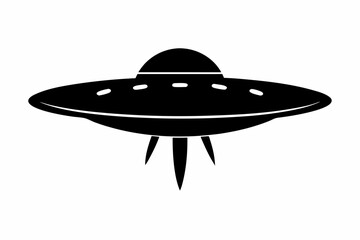 Ufo in space silhouette vector, ufo icon vector illustration
