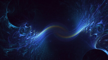 Fototapeta premium 3D manual rendering abstract multicolor supernova fractal light background. Its not AI Generatd illustration.