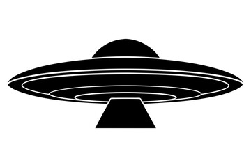 Ufo in space silhouette vector, ufo icon vector illustration