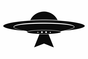 Ufo in space silhouette vector, ufo icon vector illustration