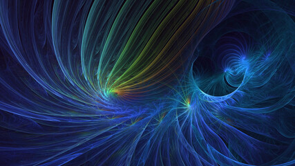 3D manual rendering abstract multicolor supernova fractal light background. Its not AI Generatd illustration.