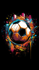 Football ( Soccer ) ball design graffiti style