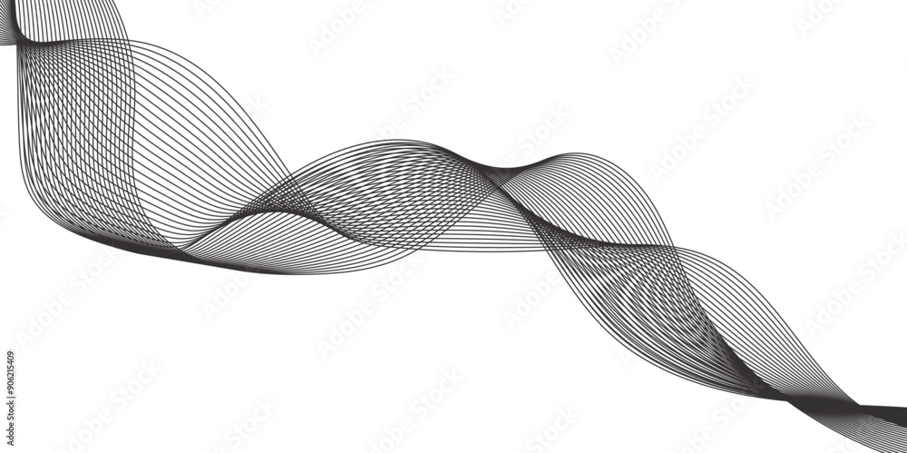 Aufkleber abstract vector line wave graphics on white background. digital frequency track equalizer. stylized 