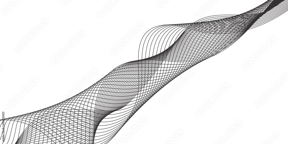 Aufkleber abstract vector line wave graphics on white background. digital frequency track equalizer. stylized 