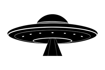 Ufo in space silhouette vector, ufo icon vector illustration