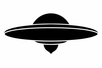 Ufo in space silhouette vector, ufo icon vector illustration