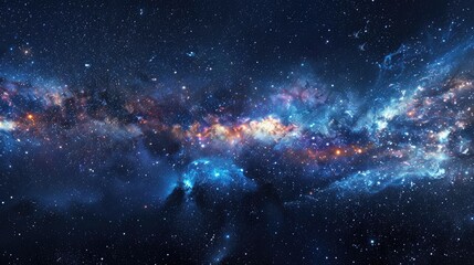 Fototapeta premium Mystical Milky Way galaxy and starry night astronomy background for design