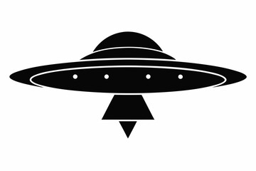 Ufo in space silhouette vector, ufo icon vector illustration