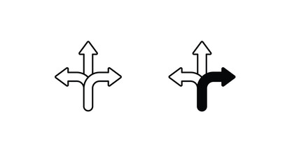 Three-Point Turn icon design with white background stock illustration