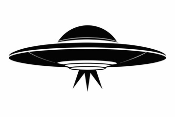 Ufo in space silhouette vector, ufo icon vector illustration