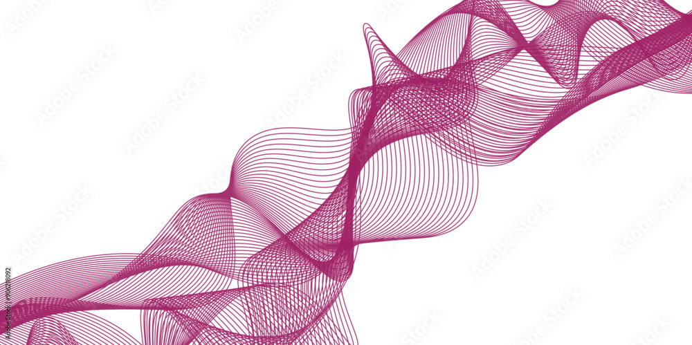 Poster abstract pink color wave element for design. digital frequency track equalizer. stylized line art ba