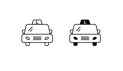 Learner Driver icon design with white background stock illustration