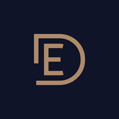 Abstract minimal letter DE ED icon logo vector symbol