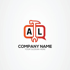 Services Icon or Chat Logo With Letter AL Logo Isolated Vector Illustration