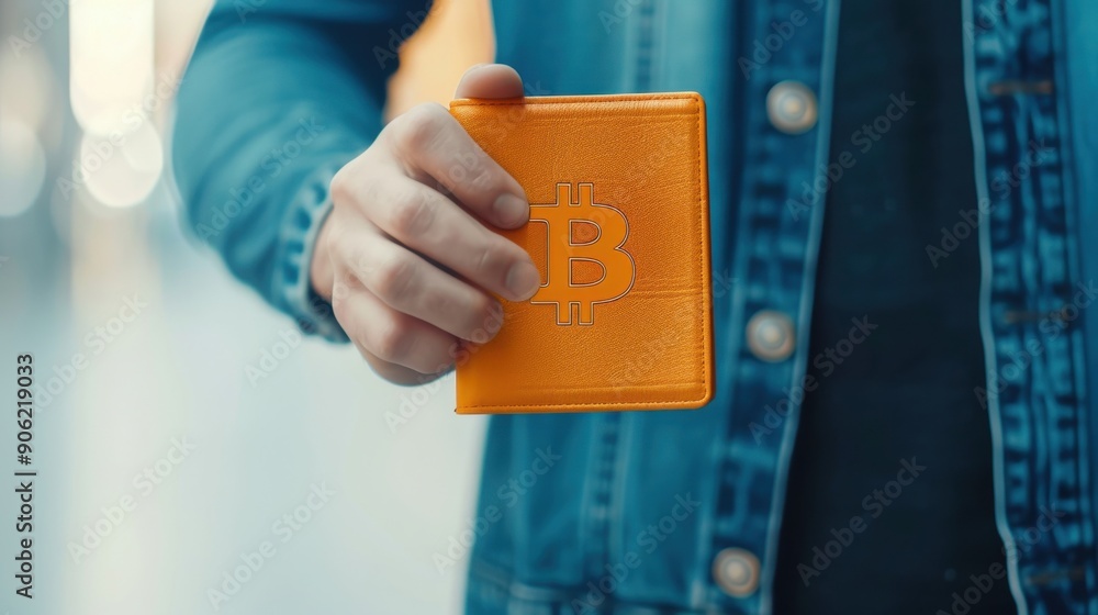 Poster cryptocurrency wallet displaying transaction history, secure and user-friendly.