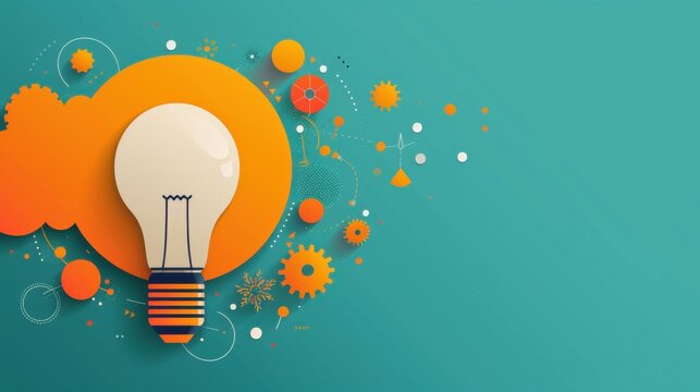 Design thinking methodology, structured approach to innovation, flat design illustration