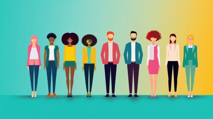Diverse talent, attracting and retaining diverse employees, flat design illustration