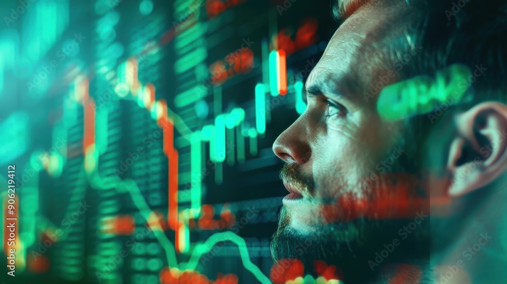 Poster double exposure investor sentiment and market volatility double exposure of investor sentiment indic