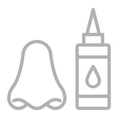 Nasal Vector Line Grey Icon Design