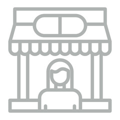 Pharmacist Vector Line Grey Icon Design