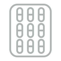 Pills Vector Line Grey Icon Design