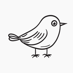 Simple black line bird illustration