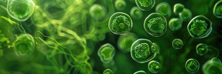 Chlorella Genus of Single Celled Green Algae in the Division Chlorophyta