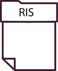 RIS File format minimal icon with thick outline