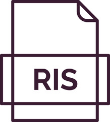 RIS File icon thick outline rounded corners