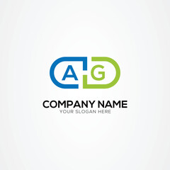 Minimal Monogram Letter AG Medicine Logo Elements