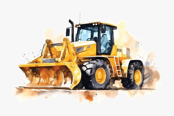Heavy-duty yellow construction vehicle