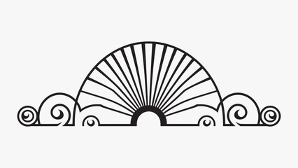 Elegant ornamental black fan design