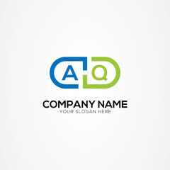 Minimal Monogram Letter AQ Medicine Logo Elements