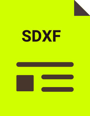 SDXF  with deep and minimal colors and folded icon