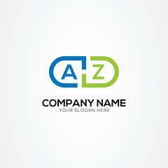 Minimal Monogram Letter AZ Medicine Logo Elements