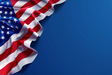 Patriotic American Flag Background with Empty Space for Text